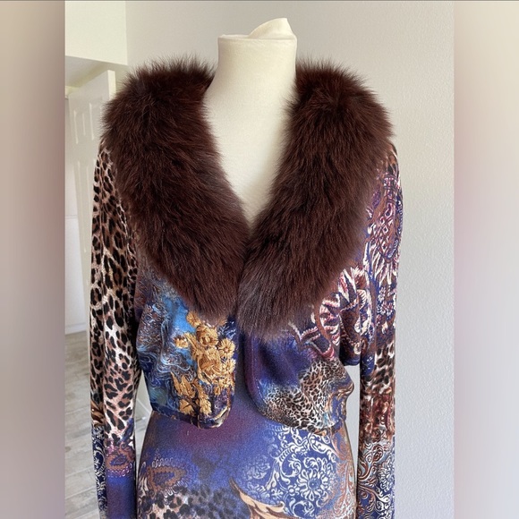 I AM fur collar sweater with long matching dress. Size XL. New - Picture 6 of 6